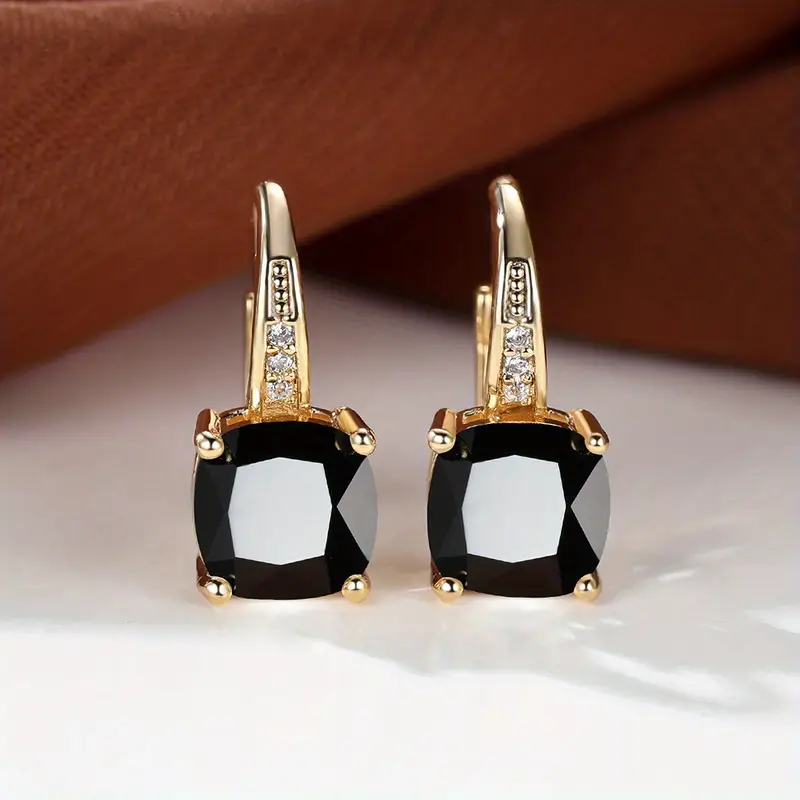 Mystic Stone Hoop Earrings | Gold - Image 3