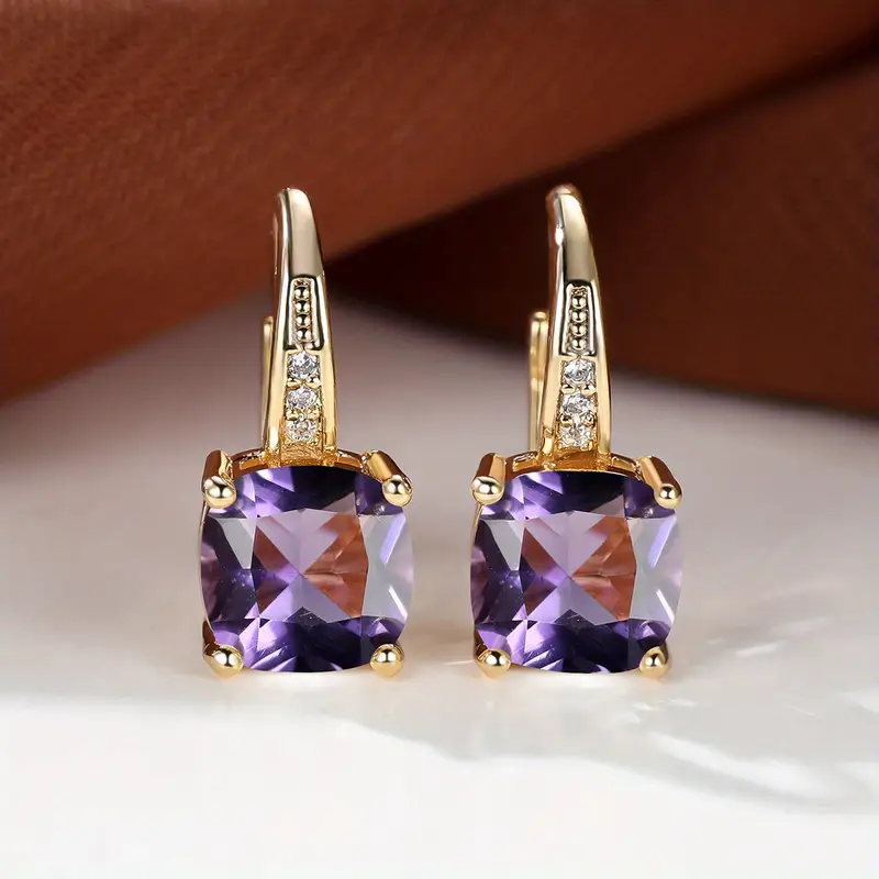 Mystic Stone Hoop Earrings | Gold - Image 8
