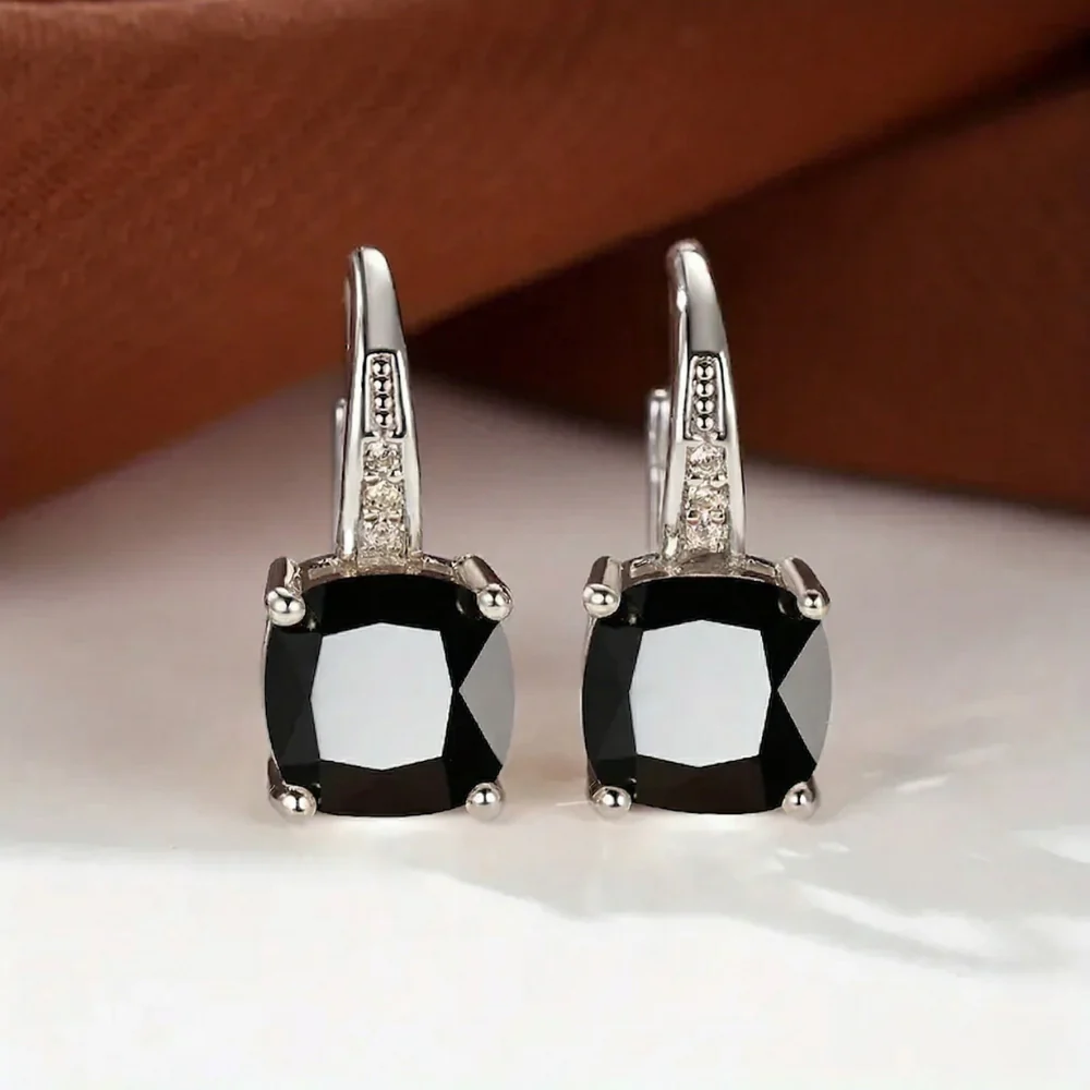 Mystic Stone Hoop Earrings | White Gold - Image 7