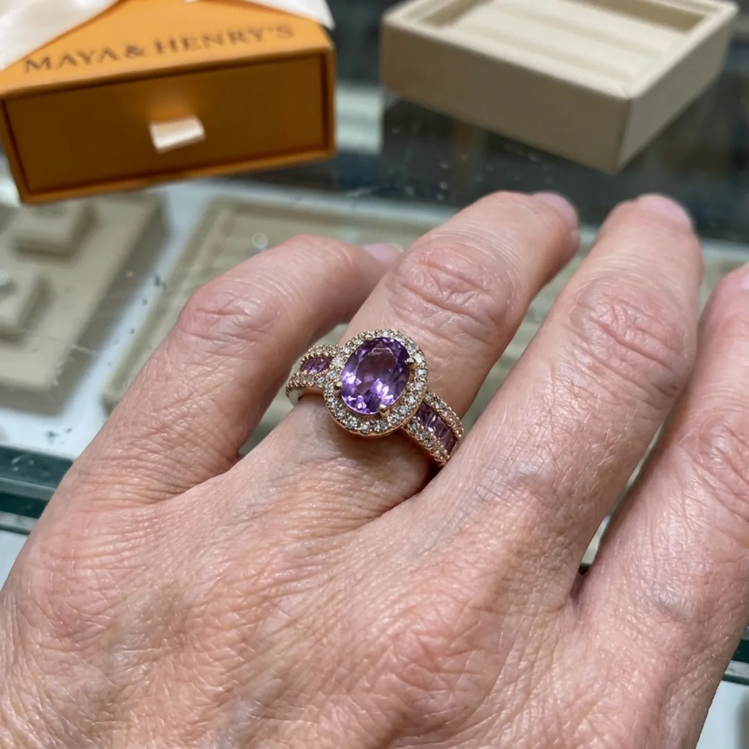 Odelia Violet Lumina Ring | Rose Gold - Image 2