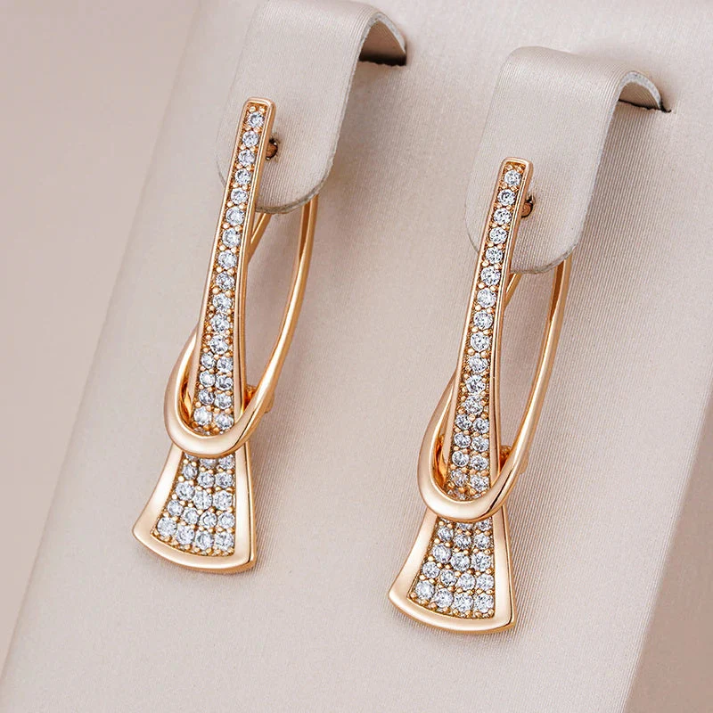 Radiant Layers Crystal Earrings | Gold - Image 7