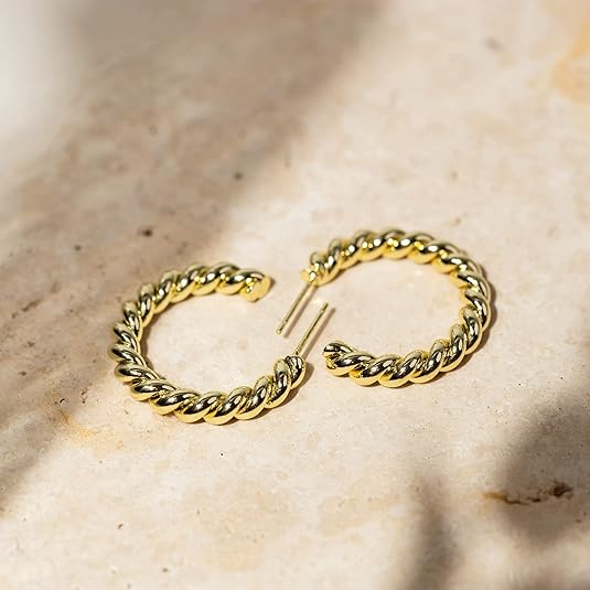 Rope Twist Hoops | Gold - Image 3