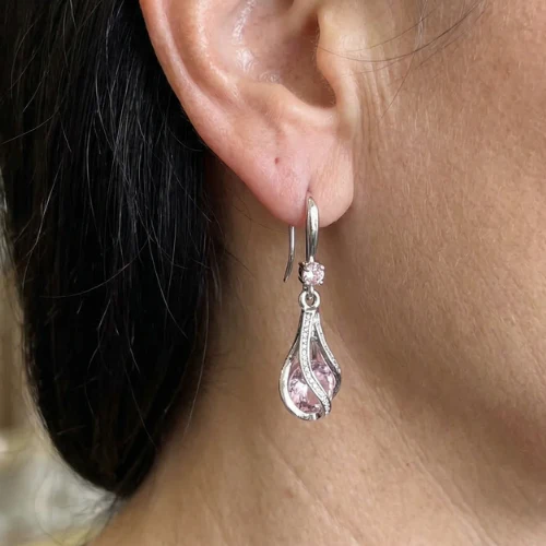 Rosalith Lumen Twist Earrings | White Gold - Image 2