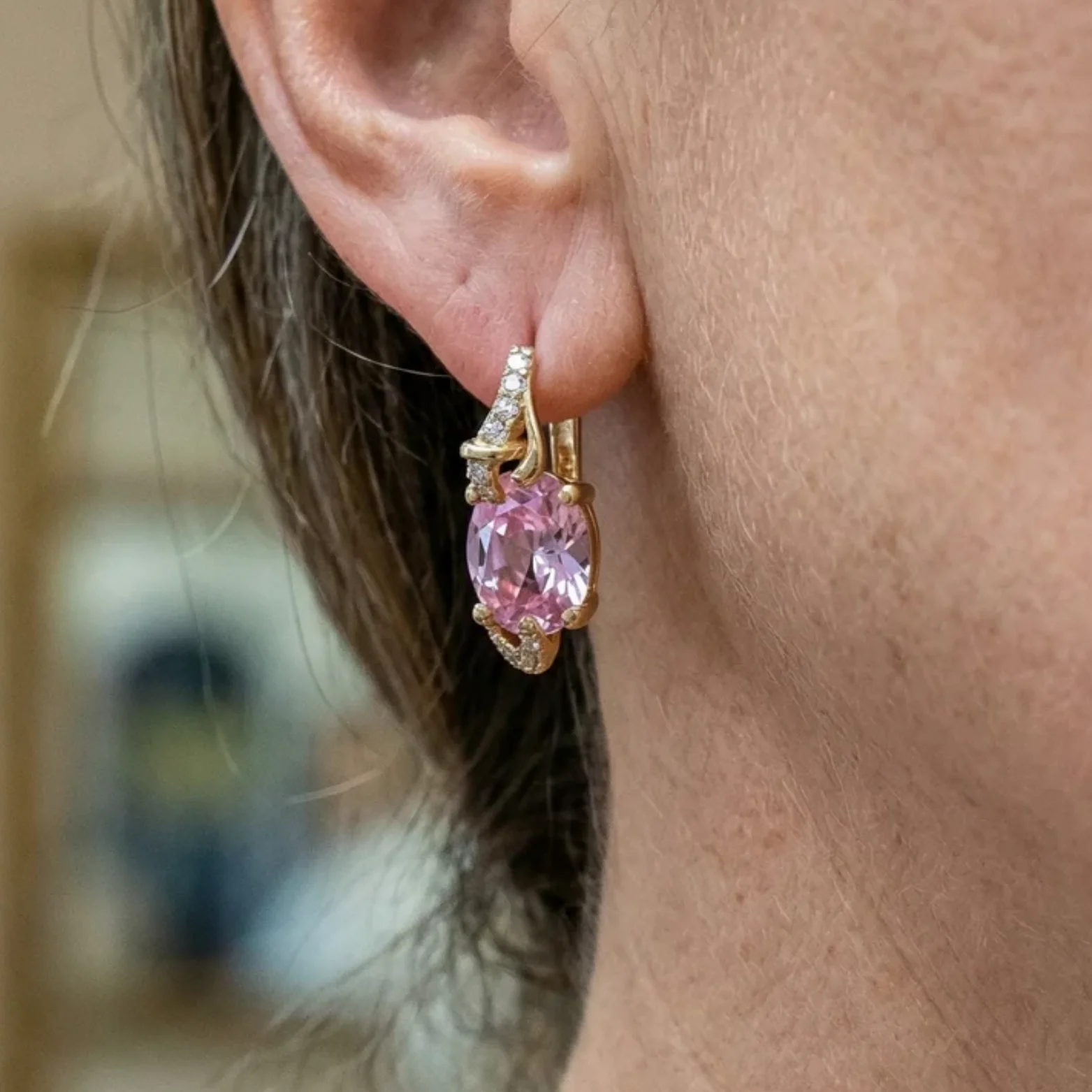 Rose Dawn Drop Earrings | Gold - Image 2