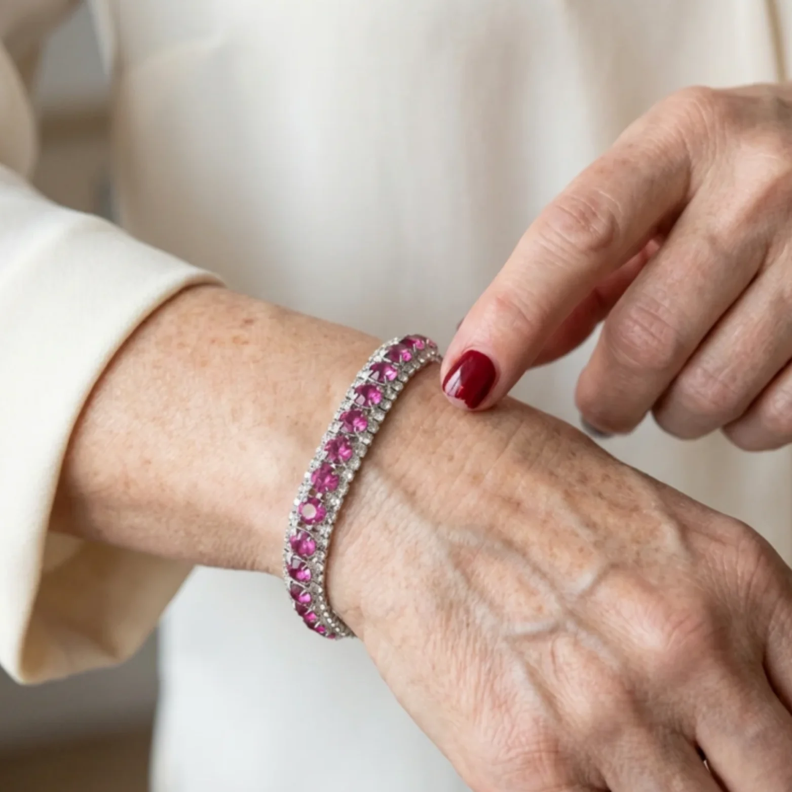 Roseglow Tennis Bracelet | White Gold - Image 2