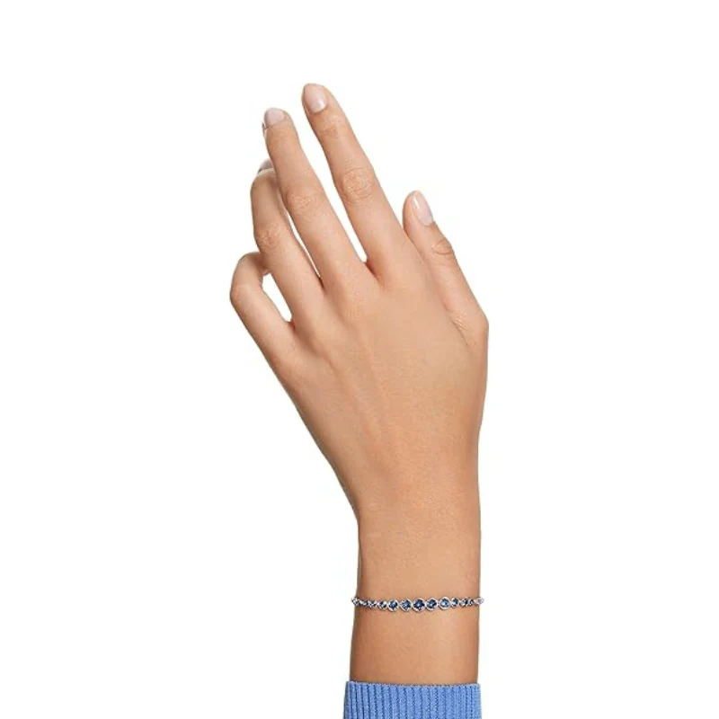 Round Cut Sapphire Tennis Bracelet | White Gold - Image 3