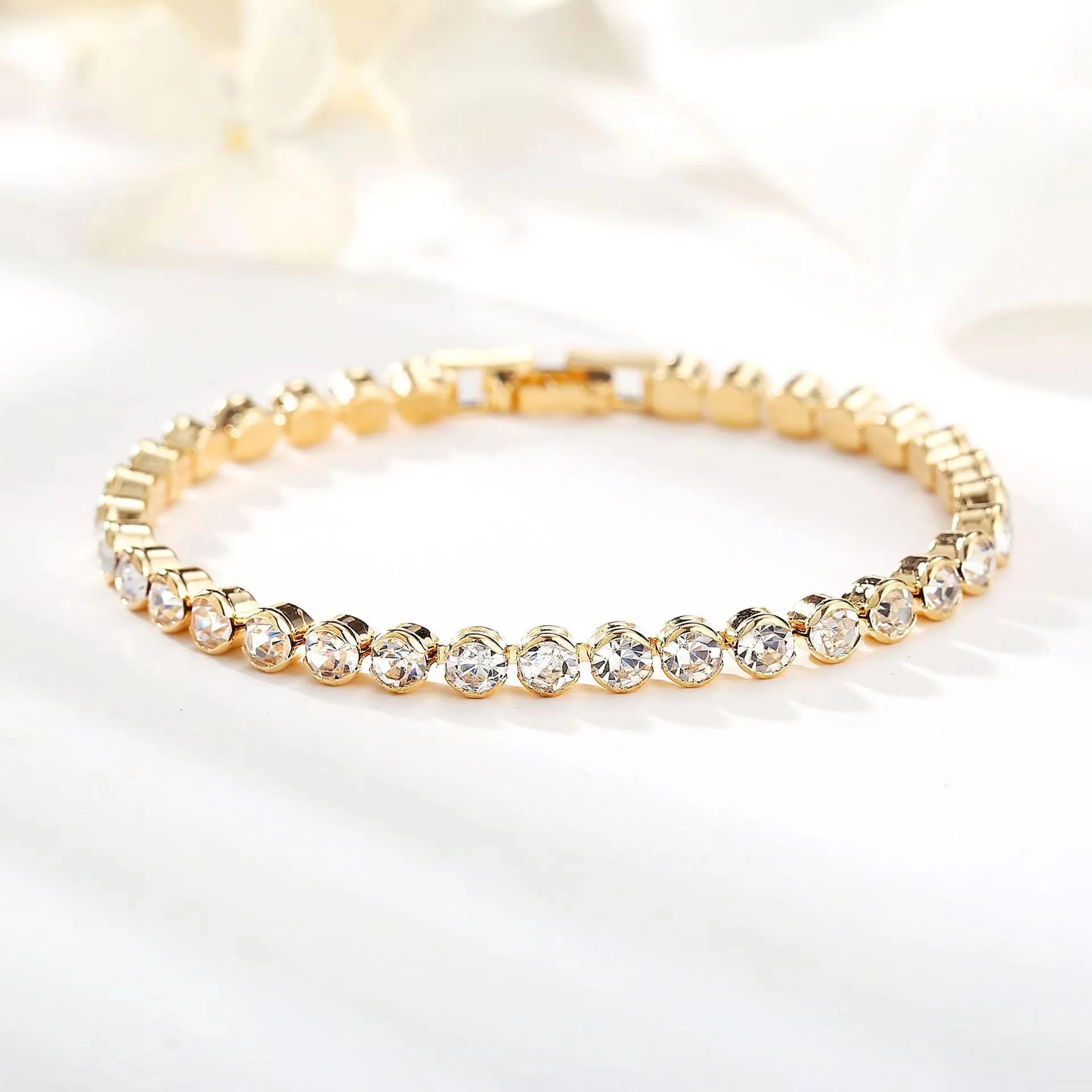 Round Cut Tennis Bracelet | Gold - Image 2