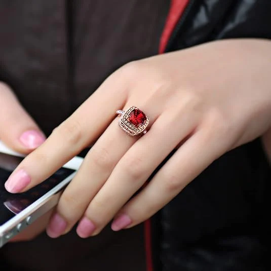 Ruby Halo Statement Ring | Rose Gold - Image 2