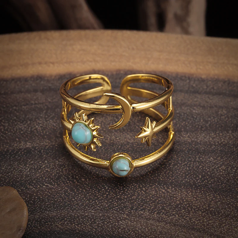 Soluna Turquoise Orbit Ring | Gold - Image 3