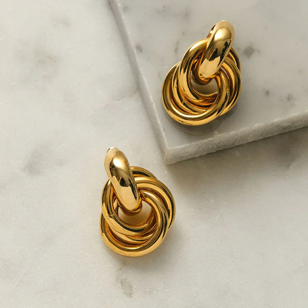Statement Interlocking Earrings | Gold - Image 2