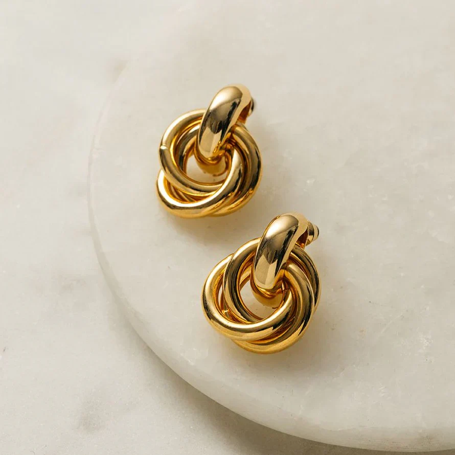 Statement Interlocking Earrings | Gold - Image 3
