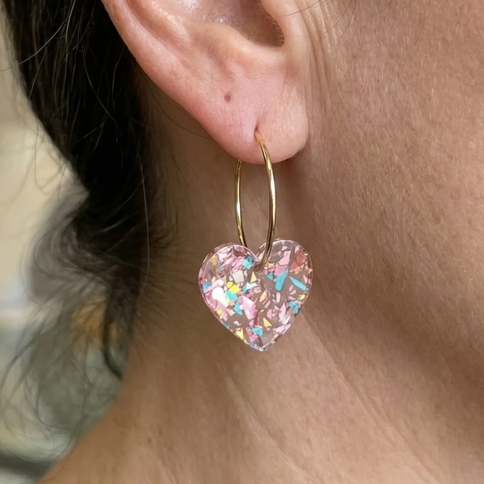 Sugarplum Heart Drop Earrings | Gold - Image 2