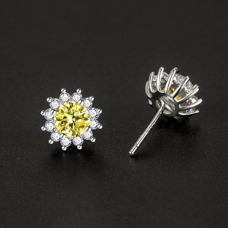 Sunlit Muse Earrings Yellow | White Gold - Image 2