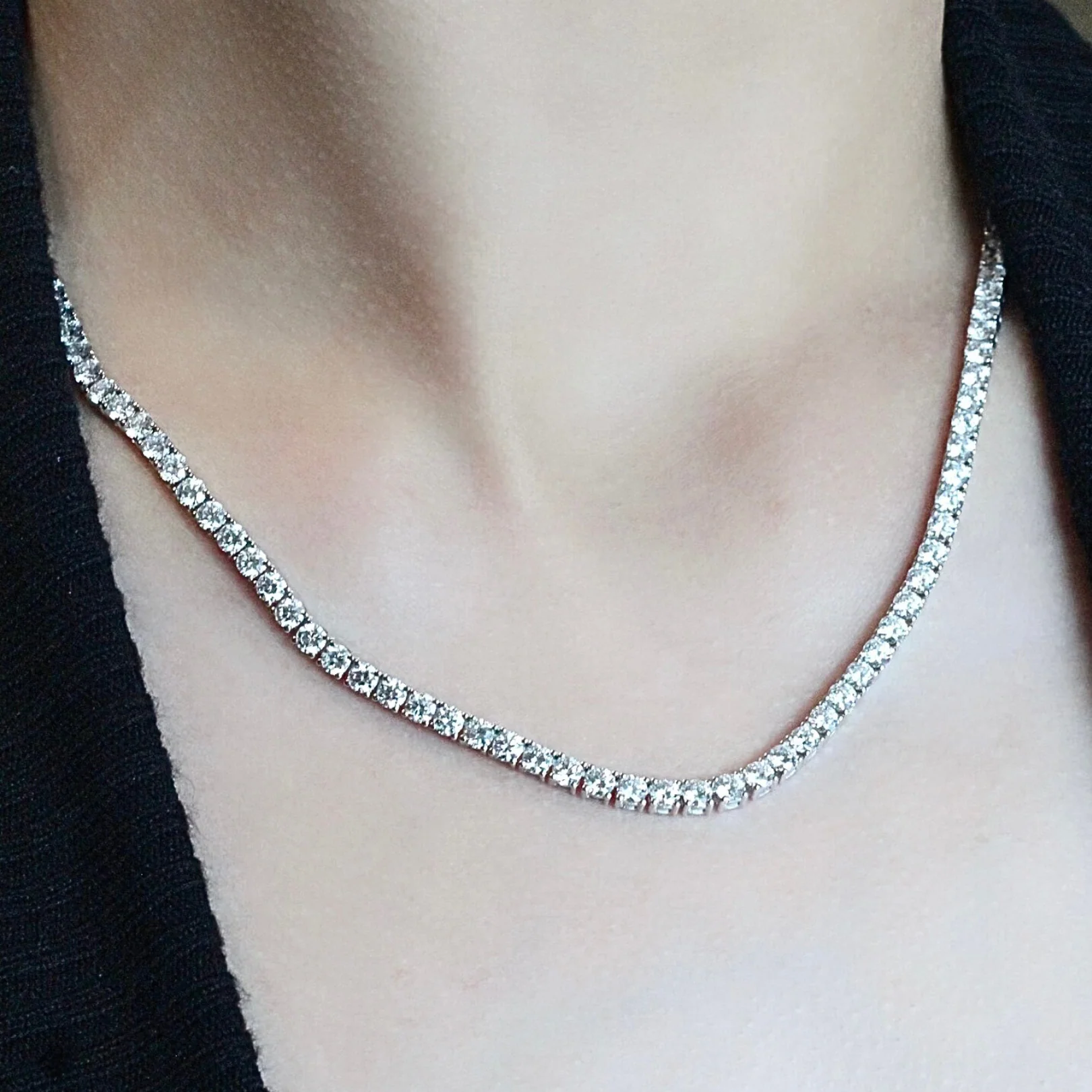 Tennis Necklace | White Gold - Image 2