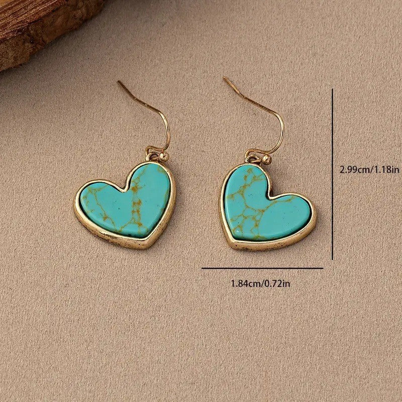 Turquoise Love Earrings | Rose Gold - Image 2