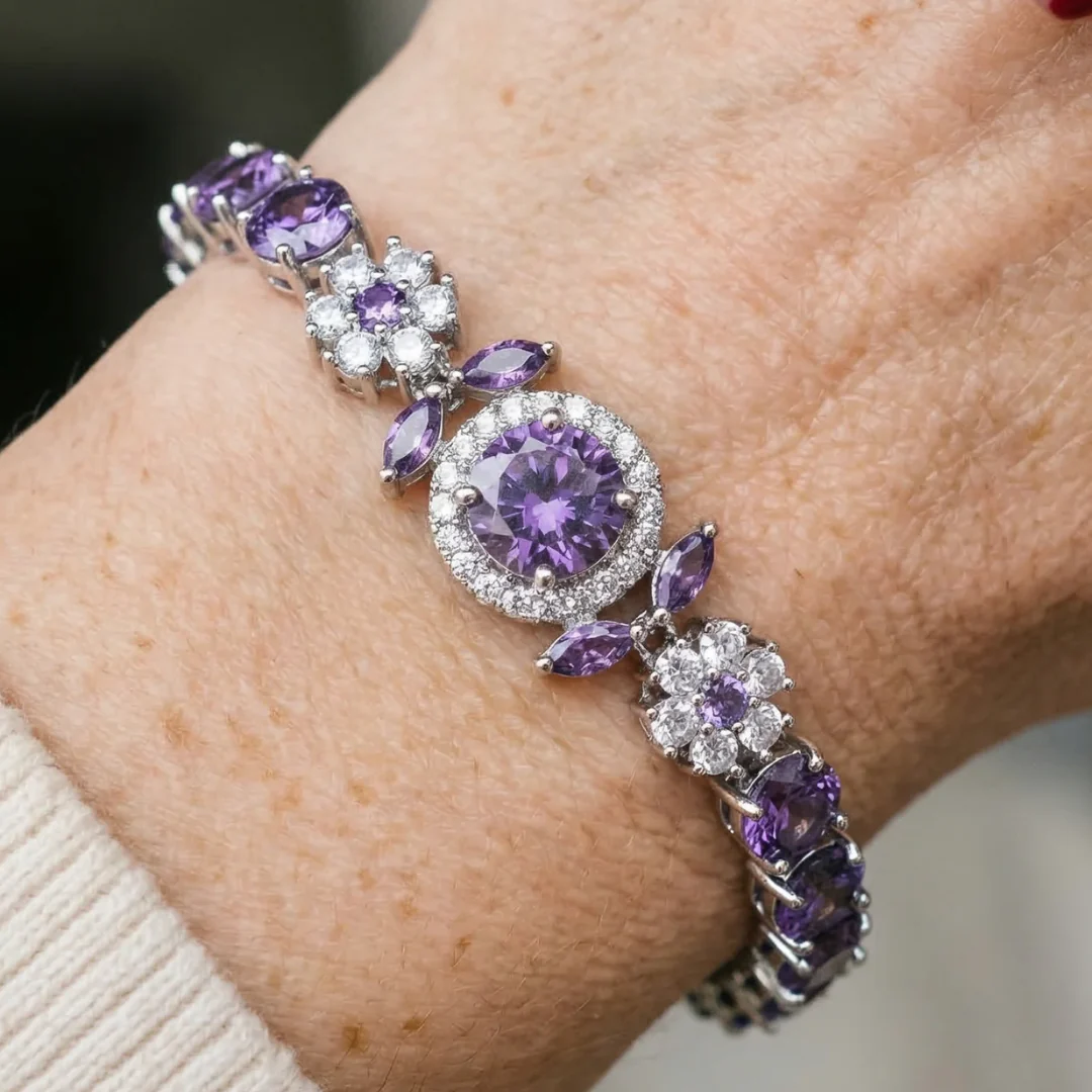 Velmira Crown Tennis Bracelet | White Gold - Image 2