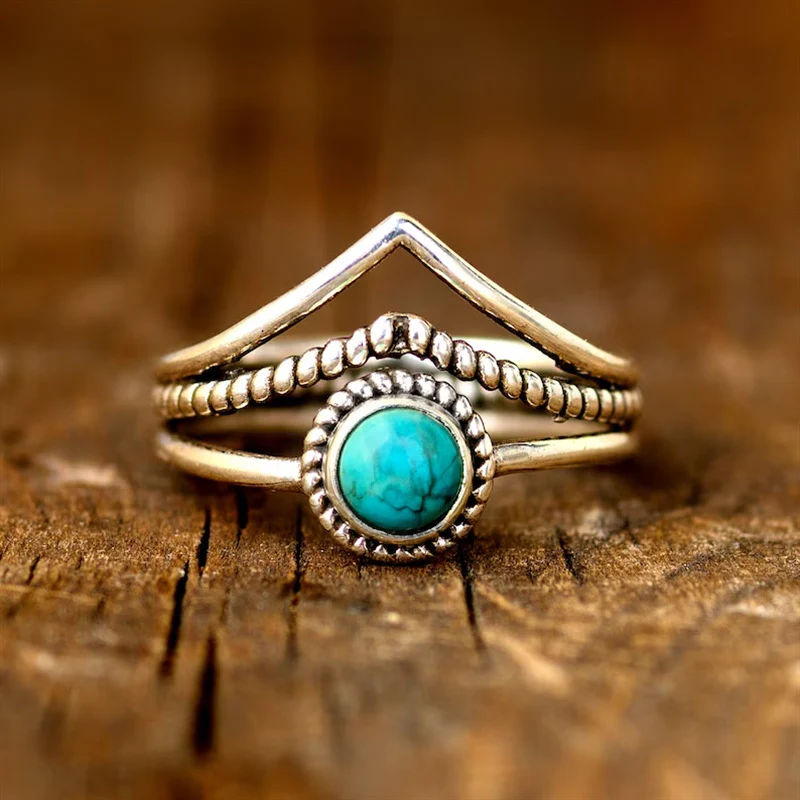 Velora Turquoise Beaded Ring | Gold - Image 4