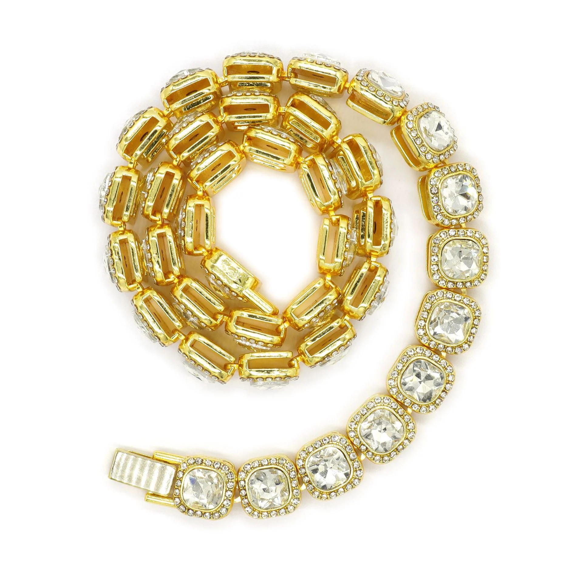 Victoria Square Tennis Necklace | Gold - Image 2