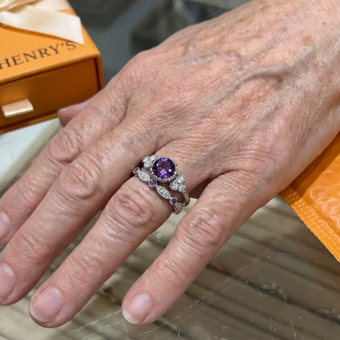 Violetis Crown Ring Set | White Gold - Image 2